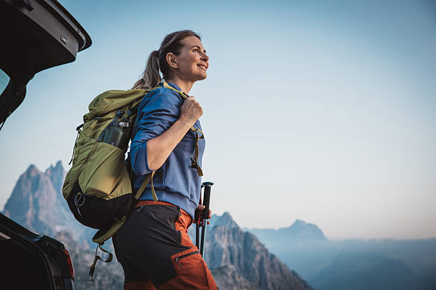 istock Mature woman hiking at Dolomite 2223189257