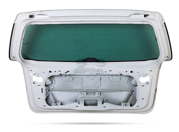 istock White metallic boot lid reverse side with stiffeners on a white isolated background with a nameplate for installation on a car after an accident. Spare part for body repair trunk. 2223190004