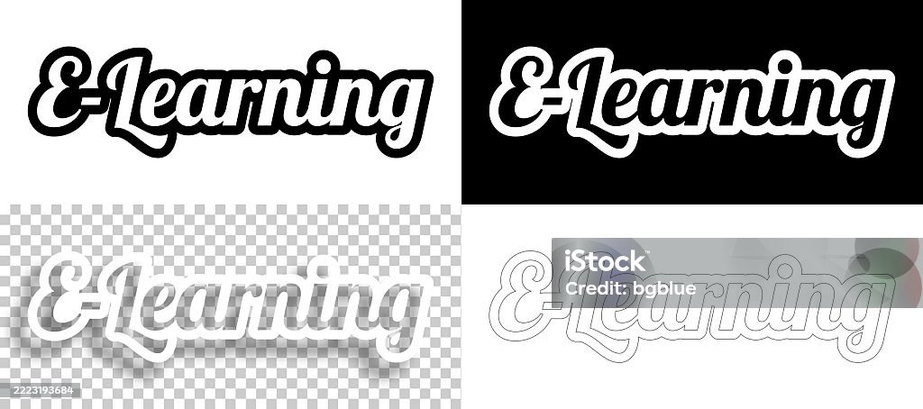 Elearning Text Frame Elearning Text For Design Blank White And Black Backgrounds Line Text ...