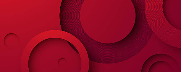 istock Red and White Leather Chair with Glossy Button Design on Round Background 2223196461