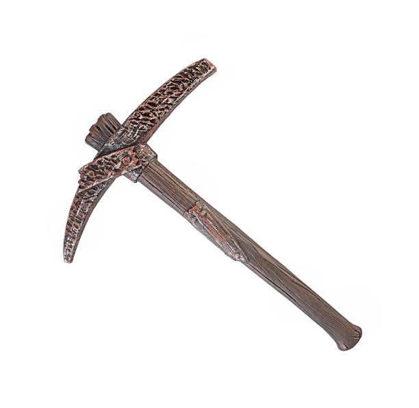 istock Vintage pickaxe with wood handle isolated on white background with clipping path 2223207923