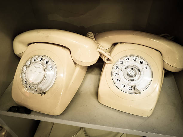 istock White cream Vintage Rotary desk Telephone. 2223209302
