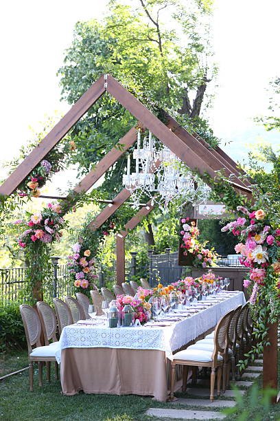istock Table setting for an event party or wedding reception stock photo 2223209653