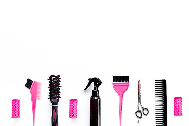 istock Hairdresser accessories and tools - combs and scissors, top view 2223210886