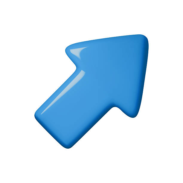 istock Blue glossy 3D arrow vector illustration, perfect for business growth, success, and positive progress themes. Ideal for presentations and marketing materials. Appealing and modern design. 2223214710