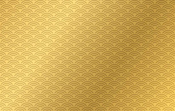 Seamless traditional fish scale scallop repeating tileable background pattern.