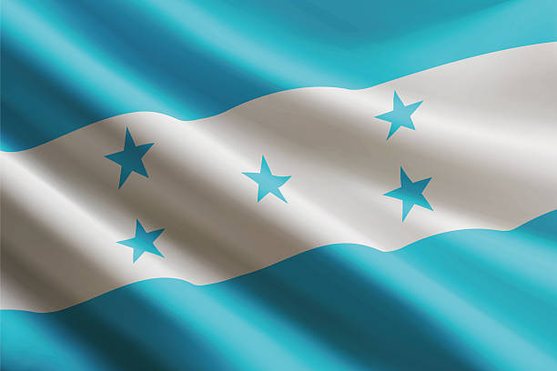 istock Honduras flag waving in the wind, detailed silk texture 2223223720