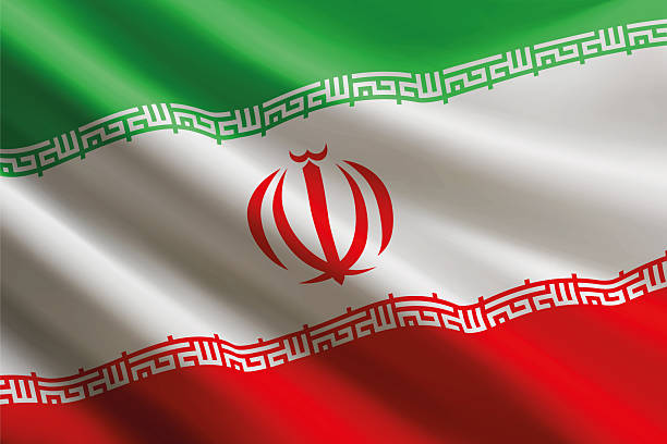 istock Iran flag waving in the wind, detailed silk texture 2223223723