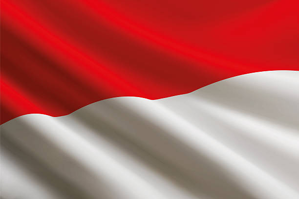 istock Indonesia flag waving in the wind, detailed silk texture 2223223725