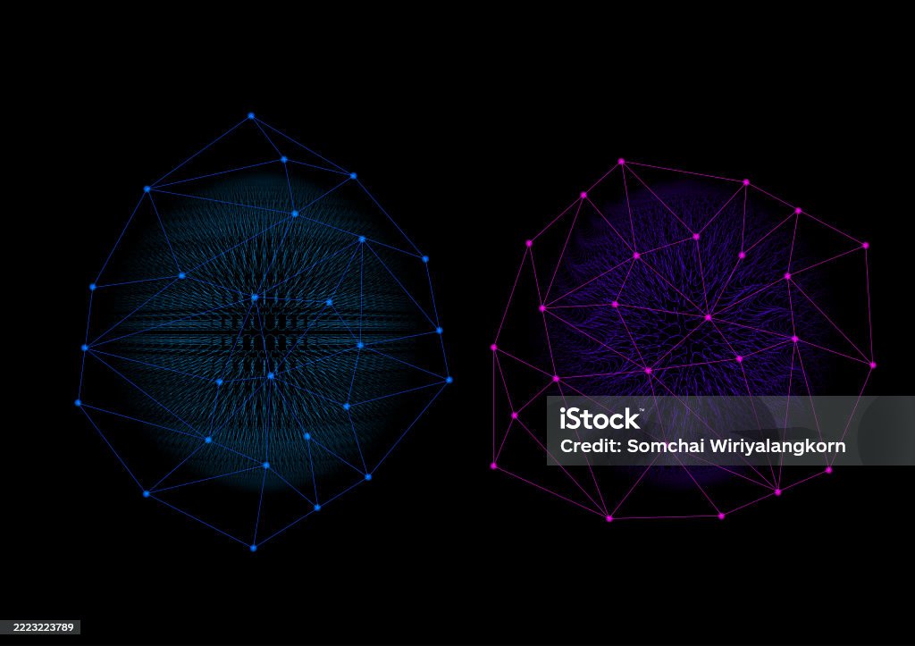 Network Connected Data Points Dynamic Visualization Of A Digital ...