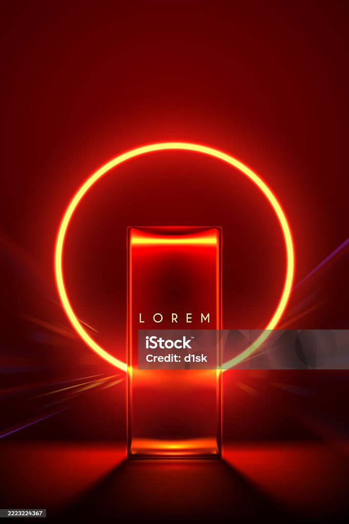 Red Light Rng Glass Shape With Red Light Ring Stock Illustration - Download Image Now ...