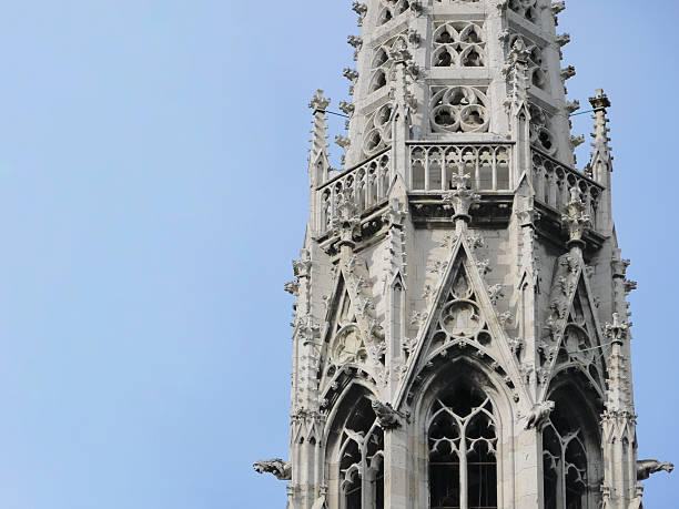 View of the ceiling and the pointed arches in Ulm Minster.