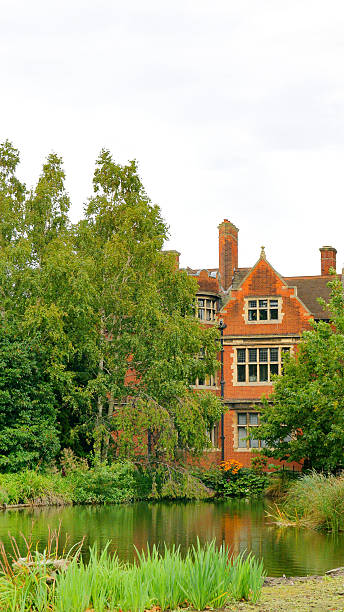 istock Emmanuel College, Cambridge, specifically featuring its famous pond and surrounding grounds. : 11 Sept 2010, Cambridge, London 2223227866