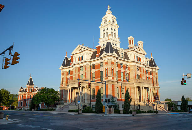 istock Henry County Courthouse in Napoleon Ohio at sunset on a clear spring day 2223227898
