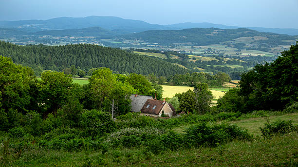 Landscape of the Morvan region around Mesvres in the Saône et Loire department