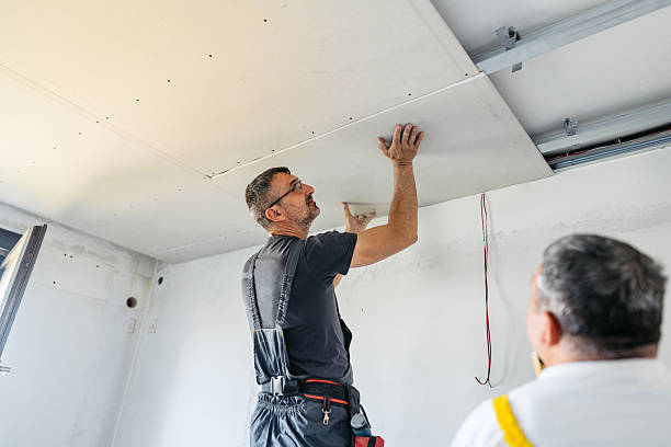 istock Two Mature Workers Installing Drywall On The Ceiling In An Empty Apartment Under Renovation 2223230432