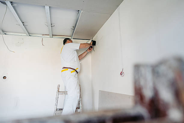 istock Mature Worker Installing Drywall With A Drill On The Ceiling In An Empty Apartment Under Renovation 2223231073