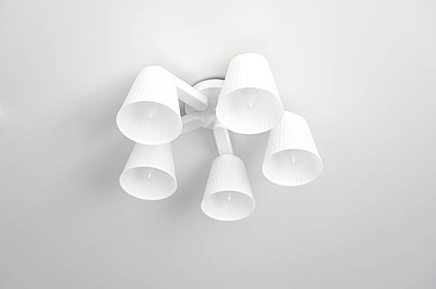 Some white lamps and ceiling in living room