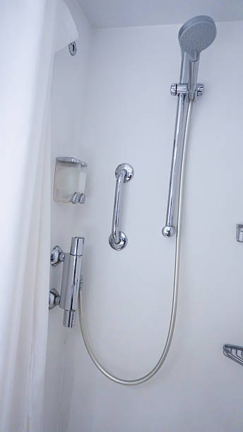 istock Bathroom with shower cabin, toilet on a cruise ship 2223242300