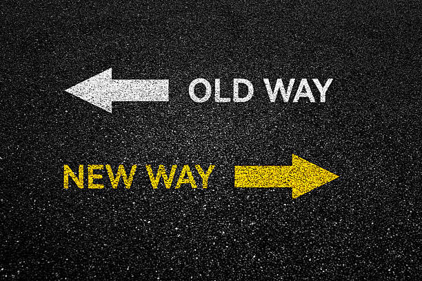 istock Arrow symbols with old way or new way text 2223242566