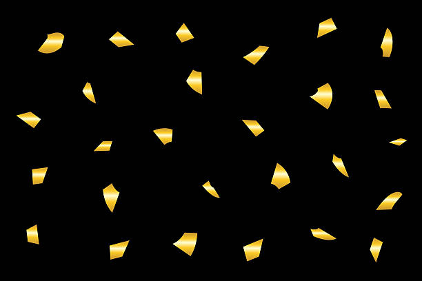 istock Gold Confetti on Black Background. Celebration Party Banner. Vector Illustration 2223246143