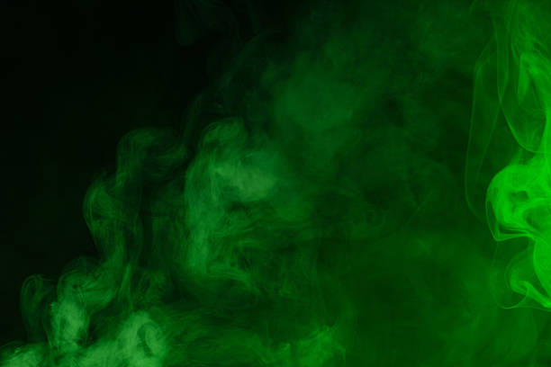 istock Green steam on a black background. 2223248241