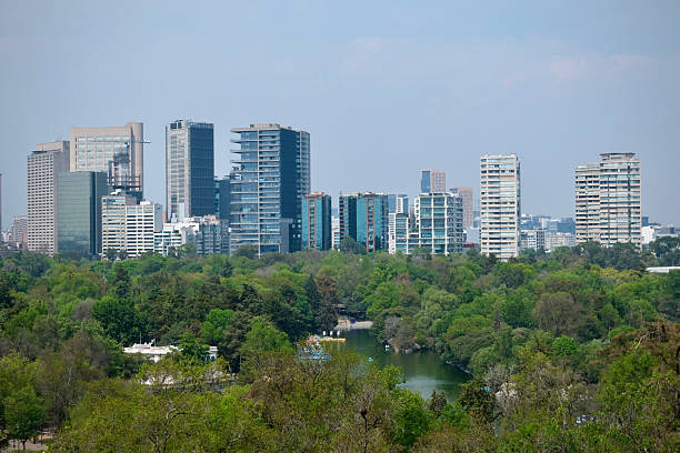 Mexico City, Mexico, April 1st, 2023. Visitors and families at Chapultepec park on a Saturday morning, with the Castle in the background