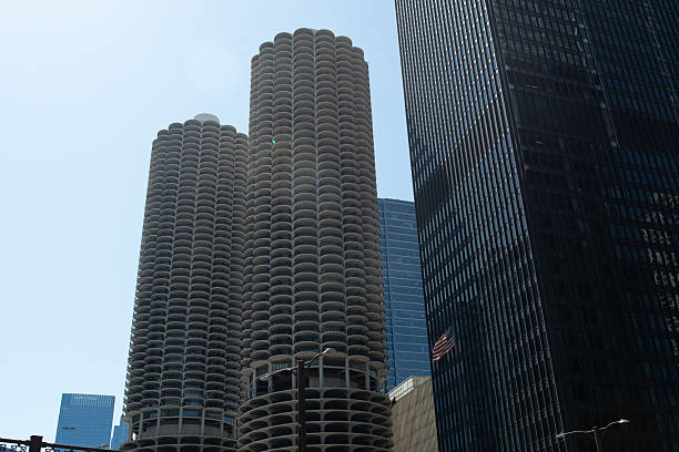 A view of the Marina Towers in Chicago