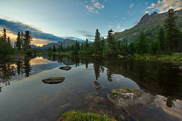 istock Azure coast of Taiga Lake 2223254166