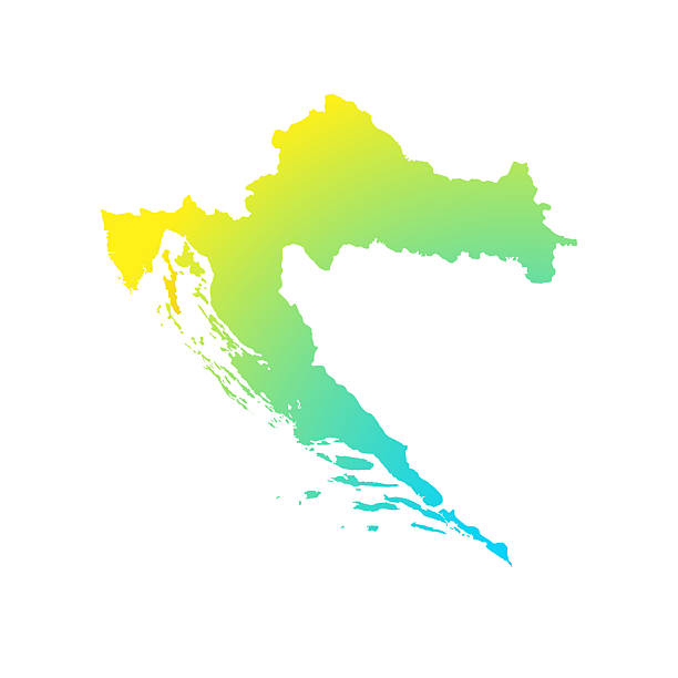 istock Map of Croatia, sign silhouette. World Map Globe. Vector Illustration isolated on white background. Europe continent 2223254269