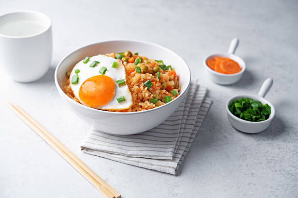 istock Vegetables fried rice with fried eggs, asian food 2223267433