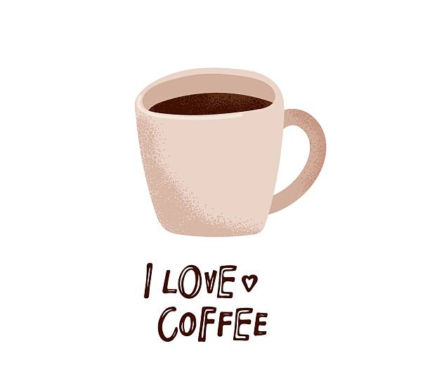 istock I Love Coffee text with Coffee cup color sketch for poster, flyer, banner, menu cafe. Funny romantic phrase for lovers coffee. Hand drawn typography lettering phrase isolated on white background. 2223268088
