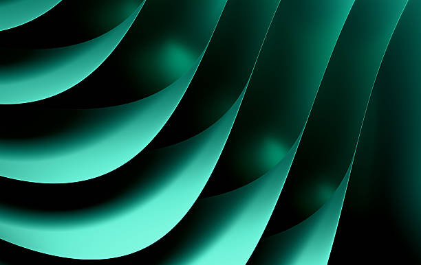 istock Contemporary Emerald 3D Geometric Background - Flowing Green Curved Layers with Turquoise Gradient and Dynamic Wave Design 2223272164