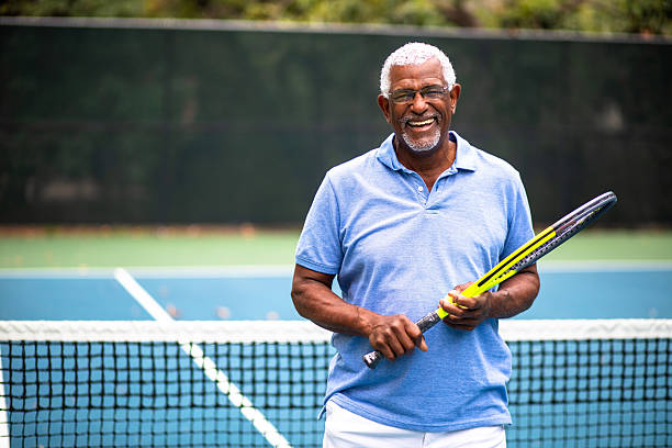 istock Senior Black Man Playing Tennis 2223274567