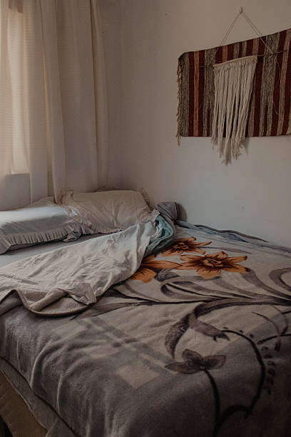 istock Cozy Bedroom Interior with Bed and Blanket 2223280720
