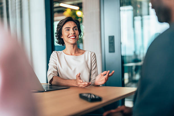 istock Professional business meeting between colleagues in a modern office 2223286682