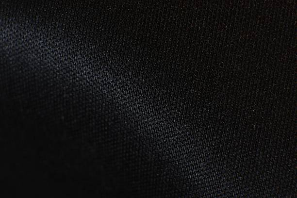 istock Close-up of dark black fabric with woven texture and soft lighting 2223295282