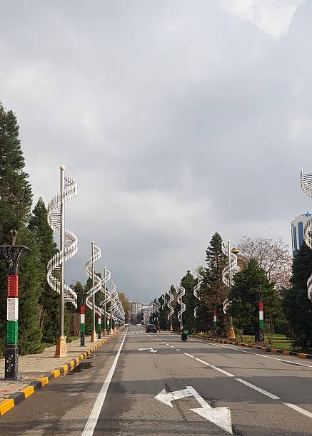 istock Beautiful decorative street lights in Dushanbe 2223299660