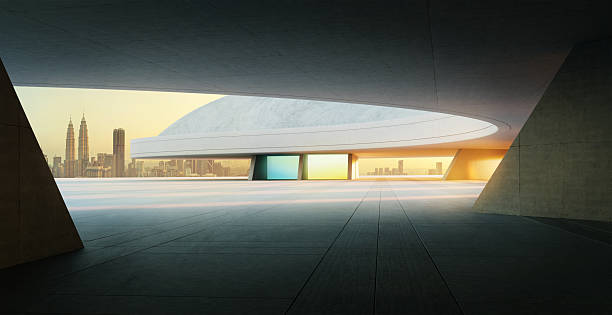 istock 3D rendering modern building interior showing kuala lumpur skyline at sunset 2223307289