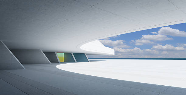 istock 3d rendering modern architecture embracing the sea and sky: a futuristic design 2223307531