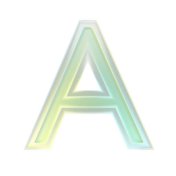 istock 3d rendering capital letter a with transparent glass effect is glowing 2223307619