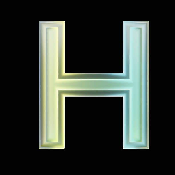 istock 3d rendering transparent letter h with green and yellow gradient on black background 2223307650