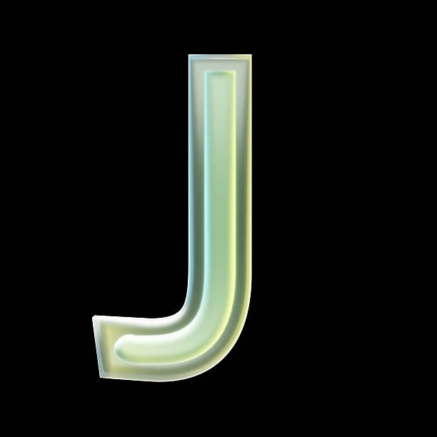 istock 3d rendering transparent letter j with green and yellow gradient on black background 2223307657