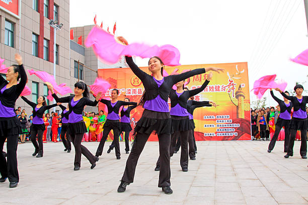 LUANNAN COUNTY - SEPTEMBER 27: dance performance at the National Day party, on september 27, 2014, Luannan County, Hebei Province, China