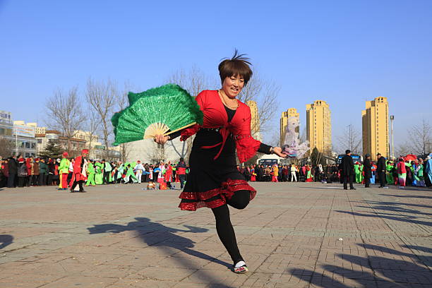 Luannan County - February 8, 2017: Chinese folk Yangko performance, Luannan County, Hebei Province, China
