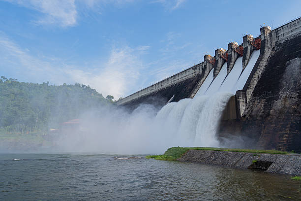 istock The dam is releasing water from the dam via Springway. 2223314206