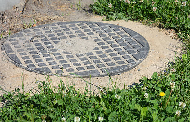 istock Manhole cover on house sewer 2223318706