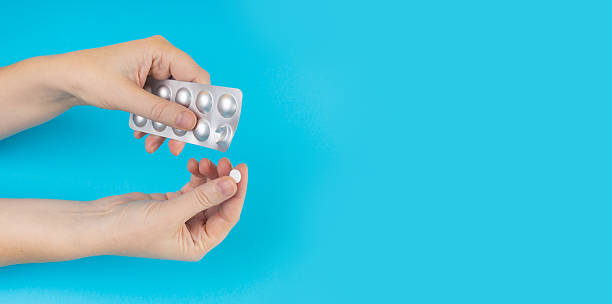 istock Pill Blister on Color Background, Silver Medicine Capsule Package, Drugs Packaging, Pill Pack 2223329699