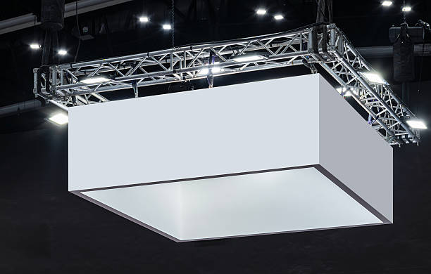 istock Hanging white indoor billboard with clipping path for mock up 2223339800