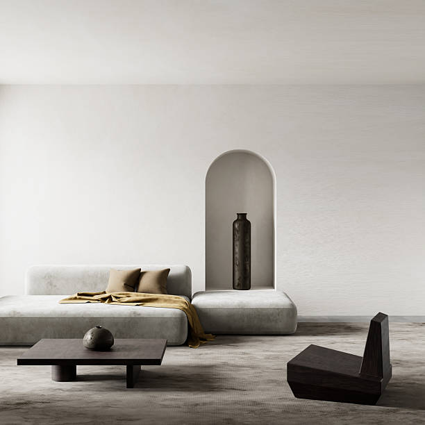 istock Soft neutral tones meet modern living room elegance. 3D illustration 2223341327